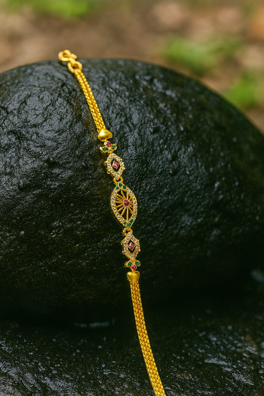 Premium Bracelet with Chain and Stone  - BLT 1115