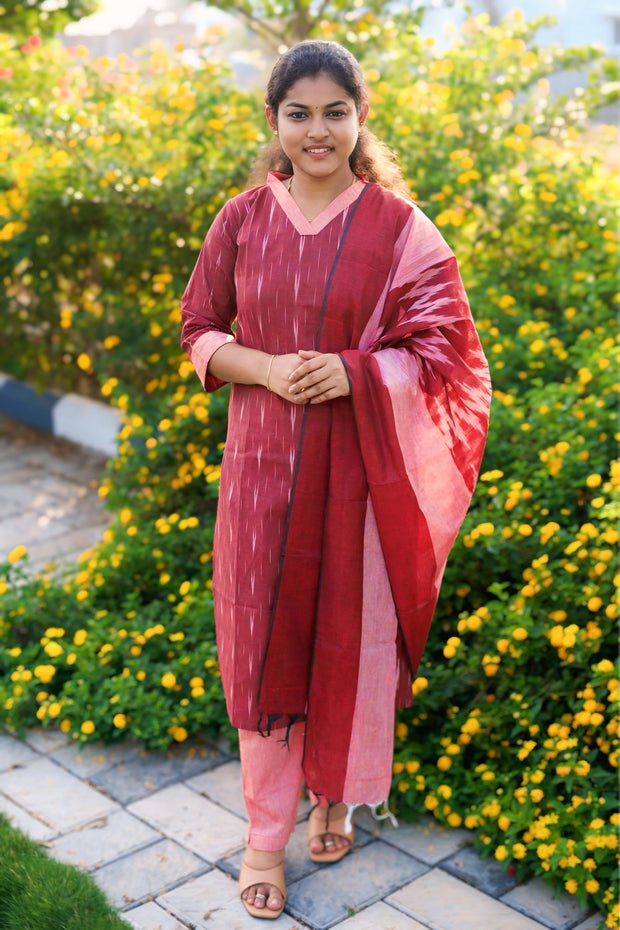 Handloom Ikkat Cotton Sets - HIC 1112