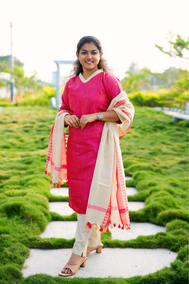 Khadi Silk Kurti & Dupatta - KSK 1112