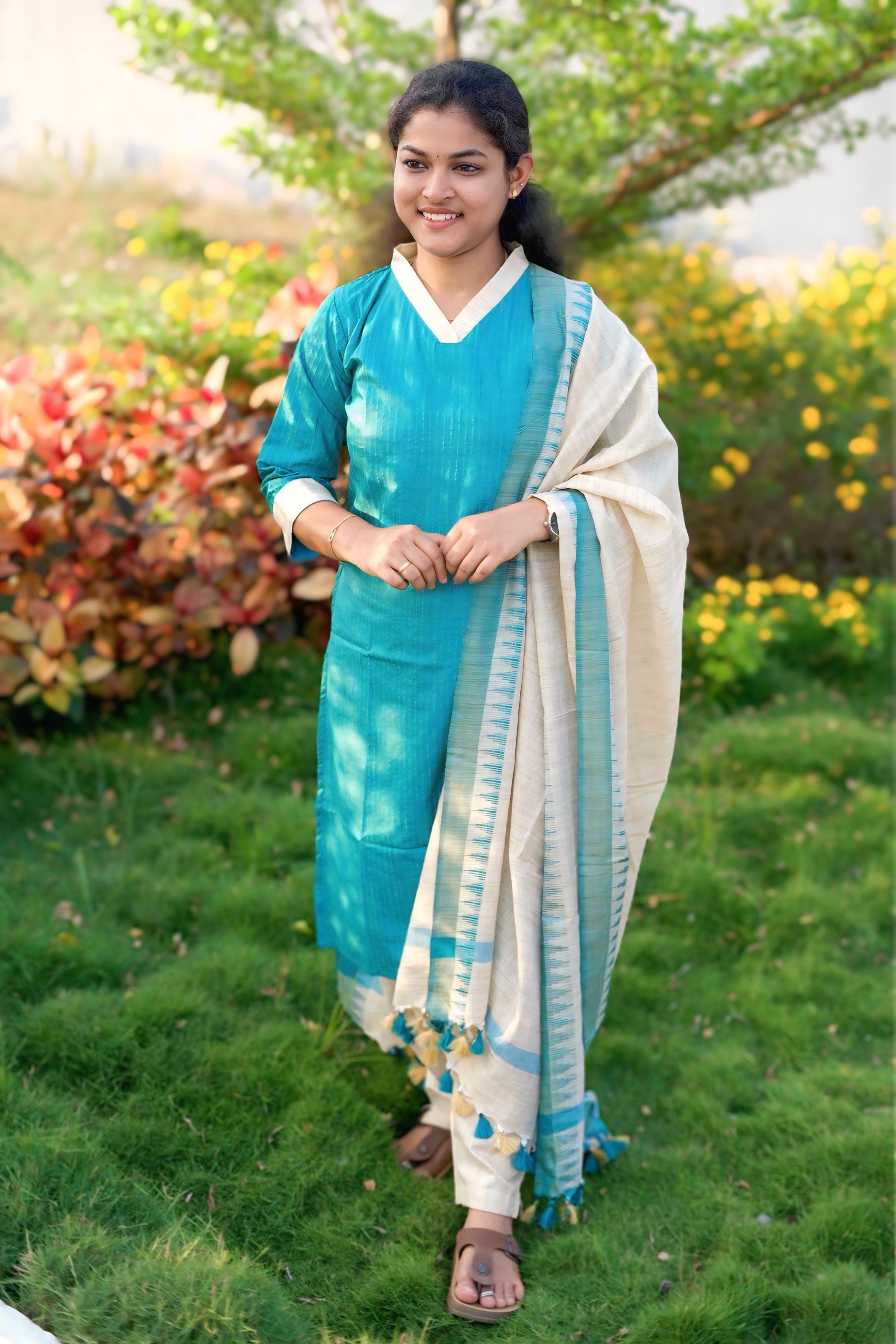 Khadi Silk Kurti & Dupatta - KSK 1113