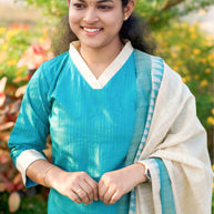 Khadi Silk Kurti & Dupatta - KSK 1113