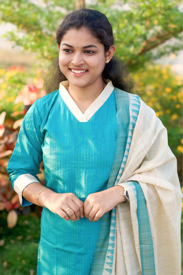 Khadi Silk Kurti & Dupatta - KSK 1113