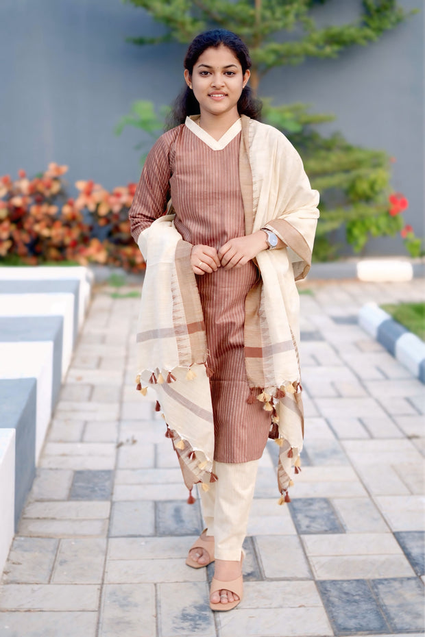 Khadi Silk Kurti & Dupatta - KSK 1114