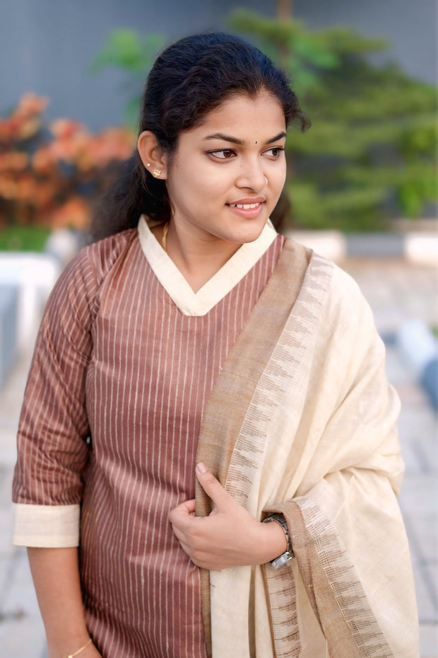 Khadi Silk Kurti & Dupatta - KSK 1114