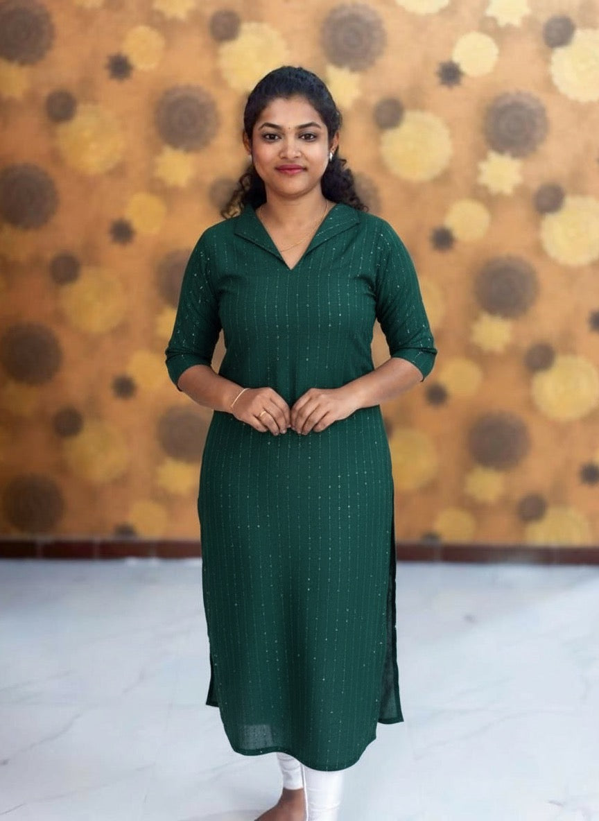 Organza Kurti Sequence with Lining - OSK 1122