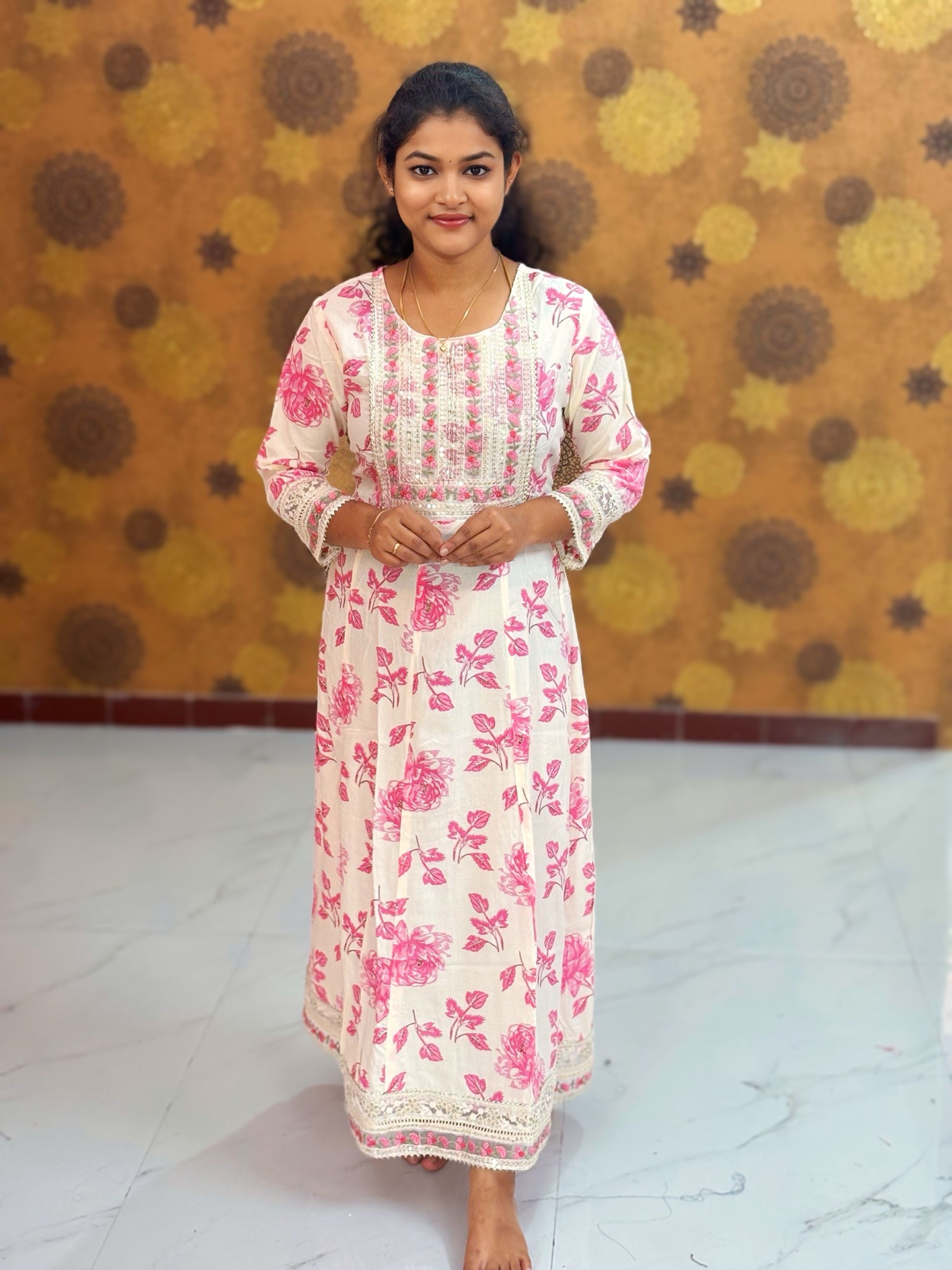 Embroidery Yoke pattern Long Umbrella Kurtis - Max 0013