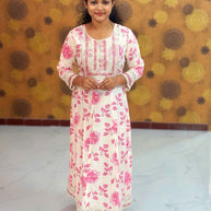 Embroidery Yoke pattern Long Umbrella Kurtis - Max 0013