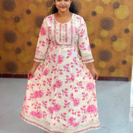 Embroidery Yoke pattern Long Umbrella Kurtis - Max 0013