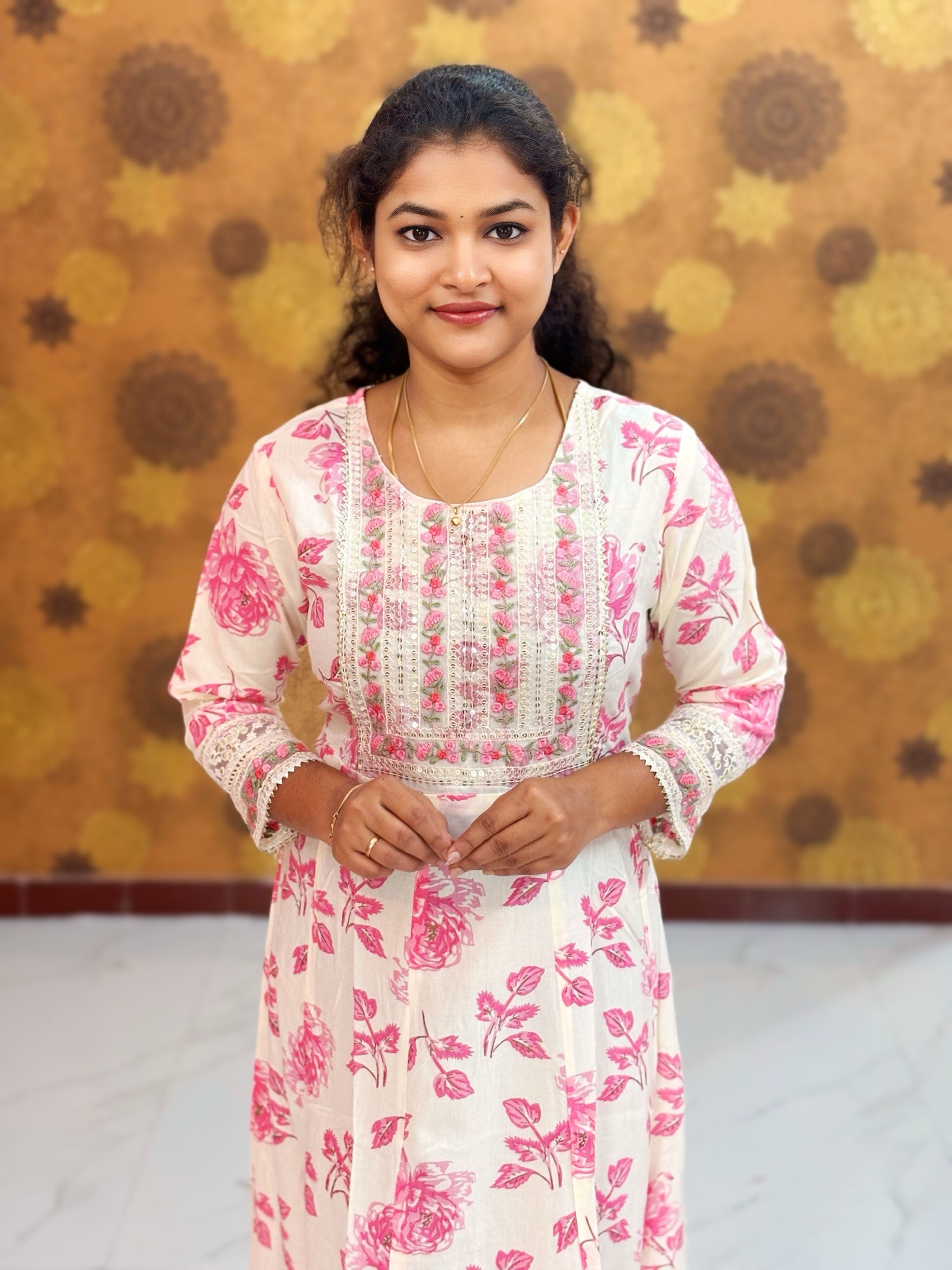 Embroidery Yoke pattern Long Umbrella Kurtis - Max 0013