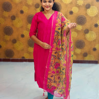 Vatican Silk Top & Kalamkari Dupatta - VAK 1145