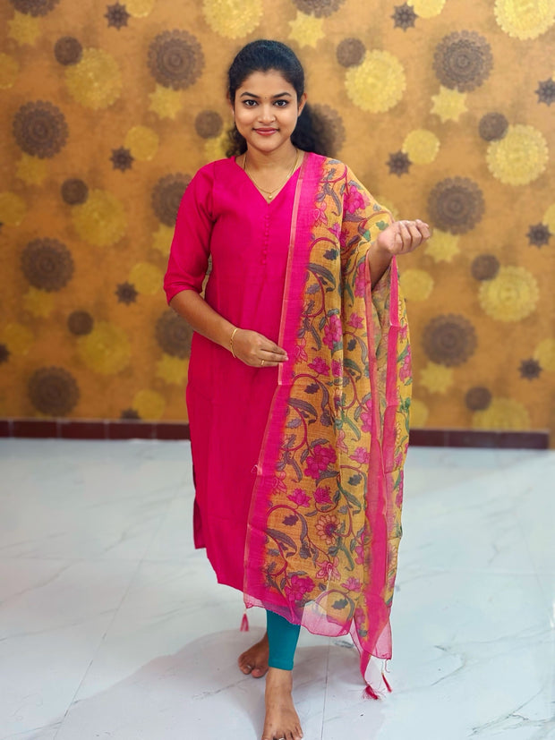 Vatican Silk Top & Kalamkari Dupatta - VAK 1145