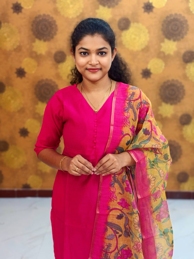 Vatican Silk Top & Kalamkari Dupatta - VAK 1145