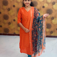 Vatican Silk Top & Kalamkari Dupatta - VAK 1146