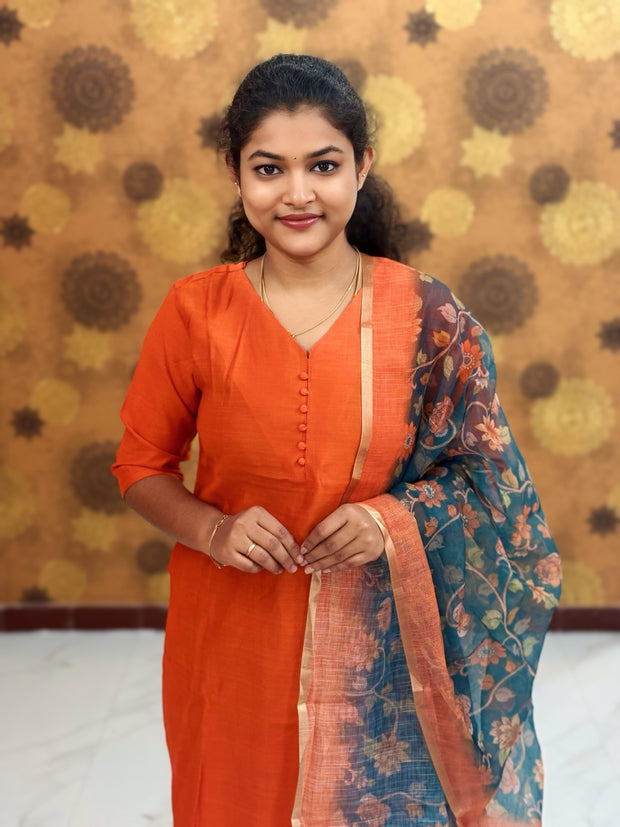 Vatican Silk Top & Kalamkari Dupatta - VAK 1146