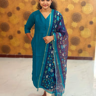Vatican Silk Top & Kalamkari Dupatta - VAK 1151