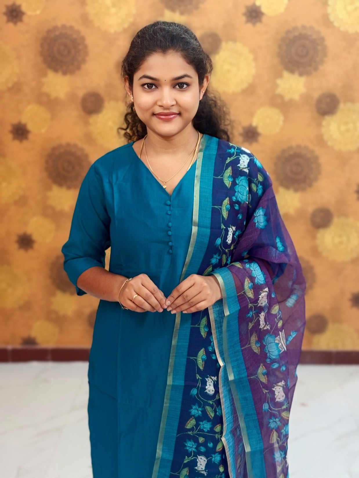 Vatican Silk Top & Kalamkari Dupatta - VAK 1151