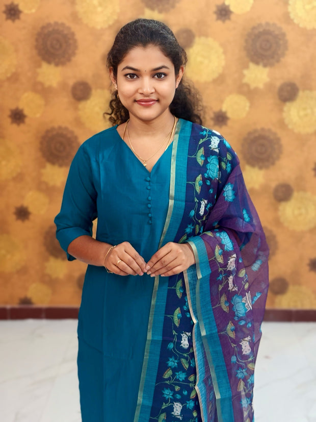 Vatican Silk Top & Kalamkari Dupatta - VAK 1151