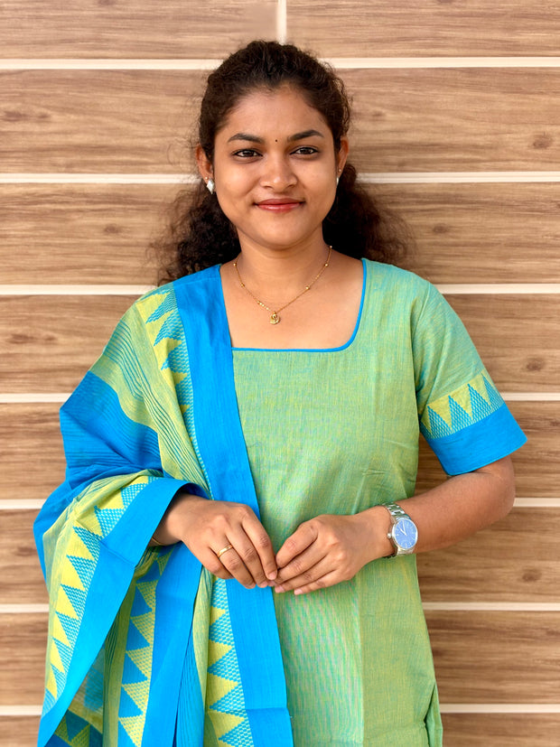 Vaidehi - Premium Mangalagiri Cotton Salwar set With full Lining - VID 1180