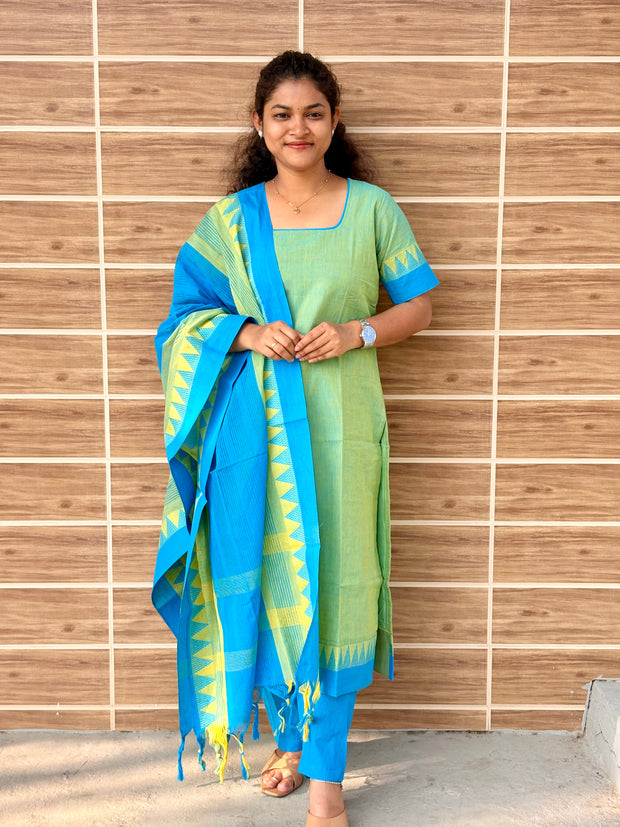 Vaidehi - Premium Mangalagiri Cotton Salwar set With full Lining - VID 1180