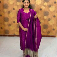 Premium Raw Silk Salwar Set with Lining & Silk Dupatta - RSK 1140