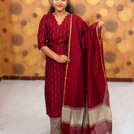 Premium Raw Silk Salwar Set with Lining & Silk Dupatta - RSK 1141