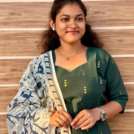 Premium Raw Silk Salwar Set with Lining & Kalamkari Dupatta - RSK 1175