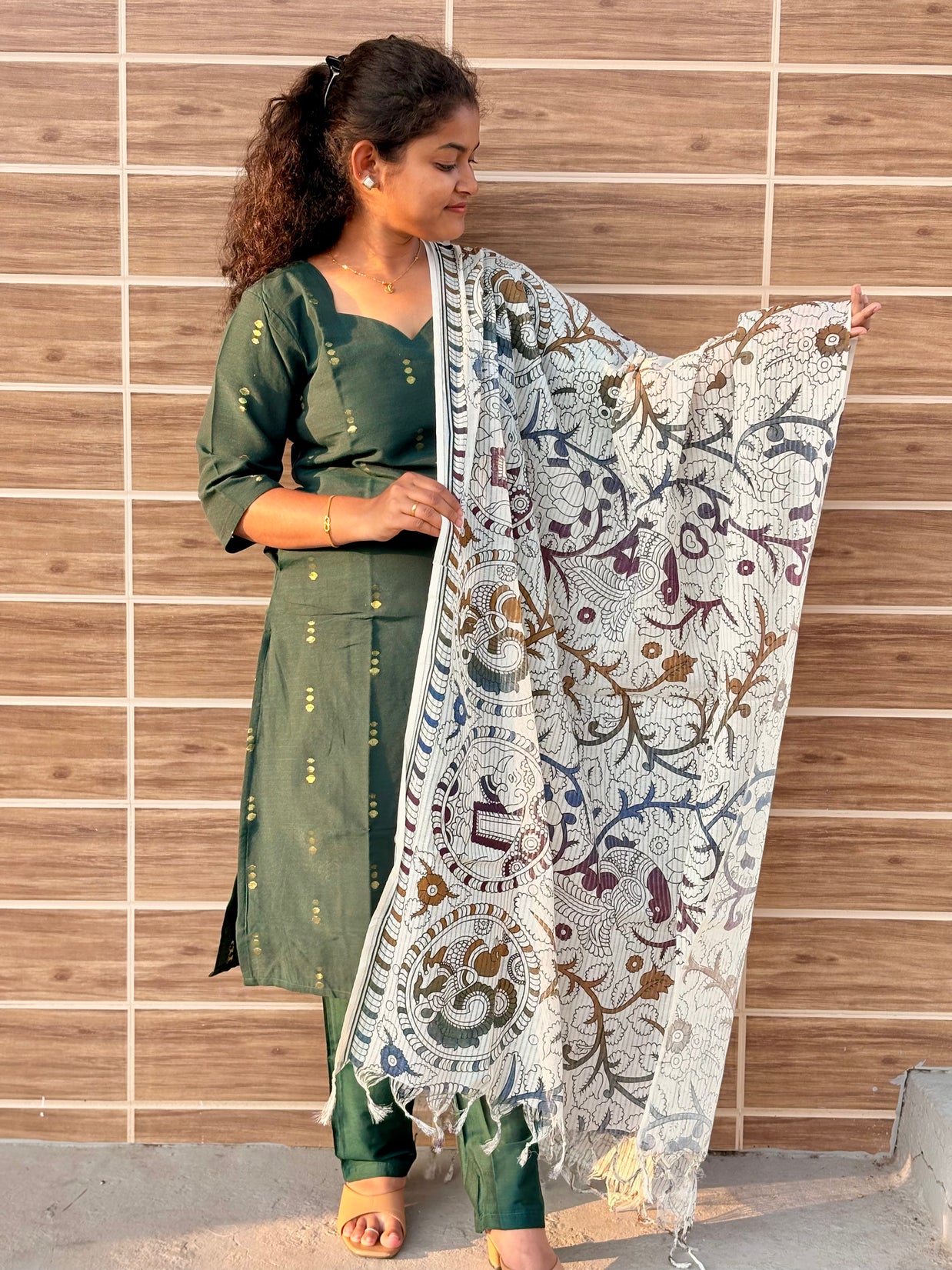 Premium Raw Silk Salwar Set with Lining & Kalamkari Dupatta - RSK 1175