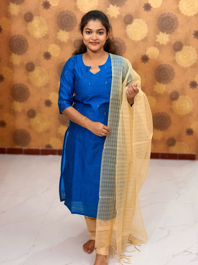 Premium Raw Silk Salwar Set with Lining & Silk Dupatta - RSK 1138