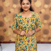 Kalamkari Hand Block Print with Traditional Designs - KAL 1252