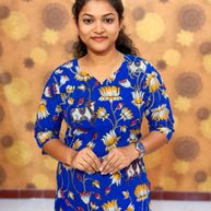 Kalamkari Hand Block Print with Traditional Designs - KAL 1254