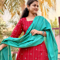 KAARIGAI - Pure Handloom Cotton Salwar set With full Lining - KRI 1192