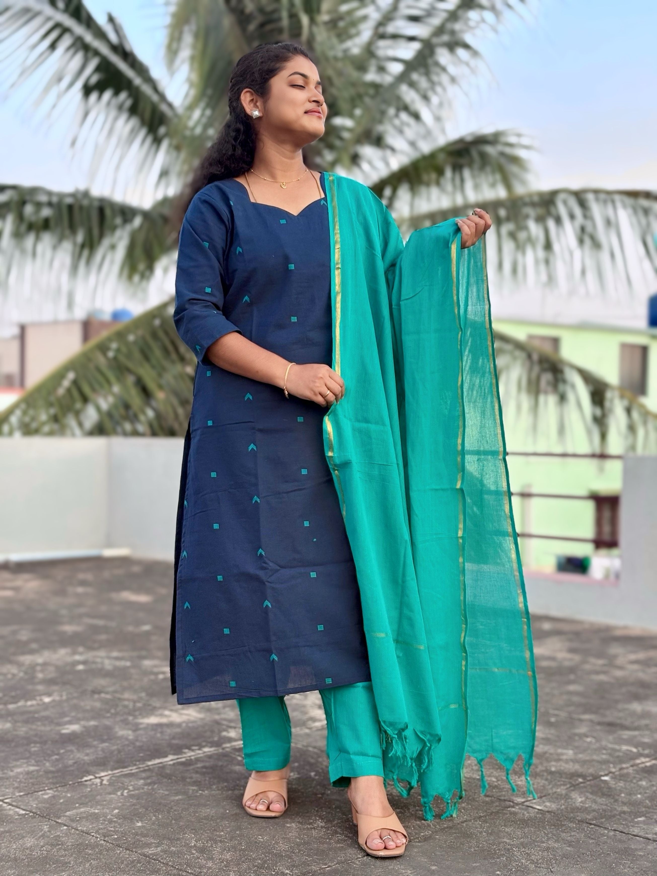 Taarika - Pure Handloom Cotton Salwar set With full Lining - TRK 1172