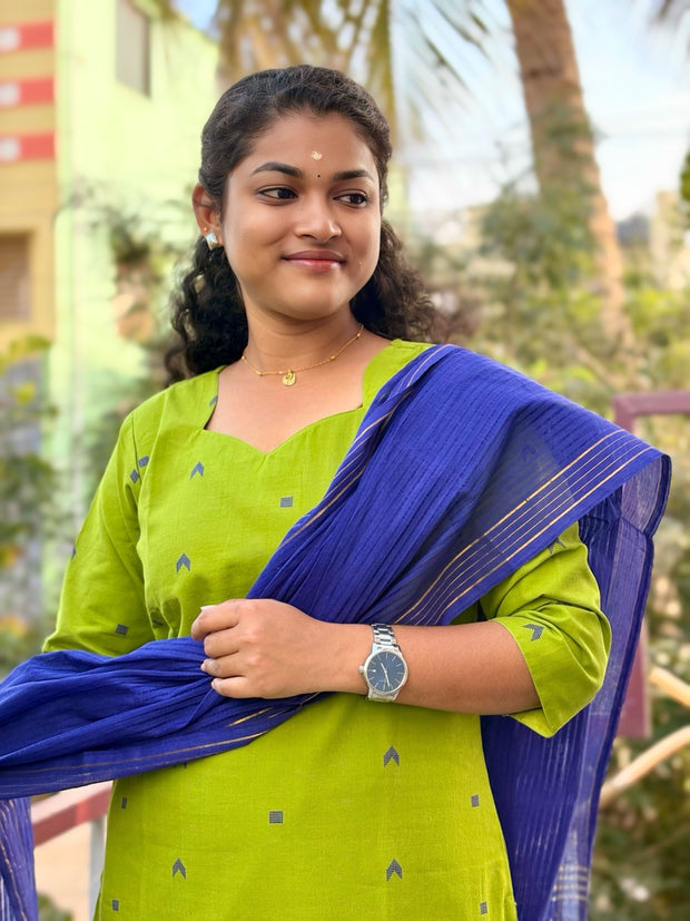 Taarika - Pure Handloom Cotton Salwar set With full Lining - TRK 1174