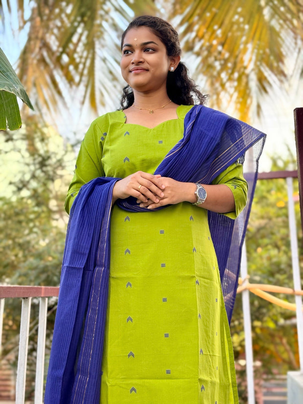 Taarika - Pure Handloom Cotton Salwar set With full Lining - TRK 1174