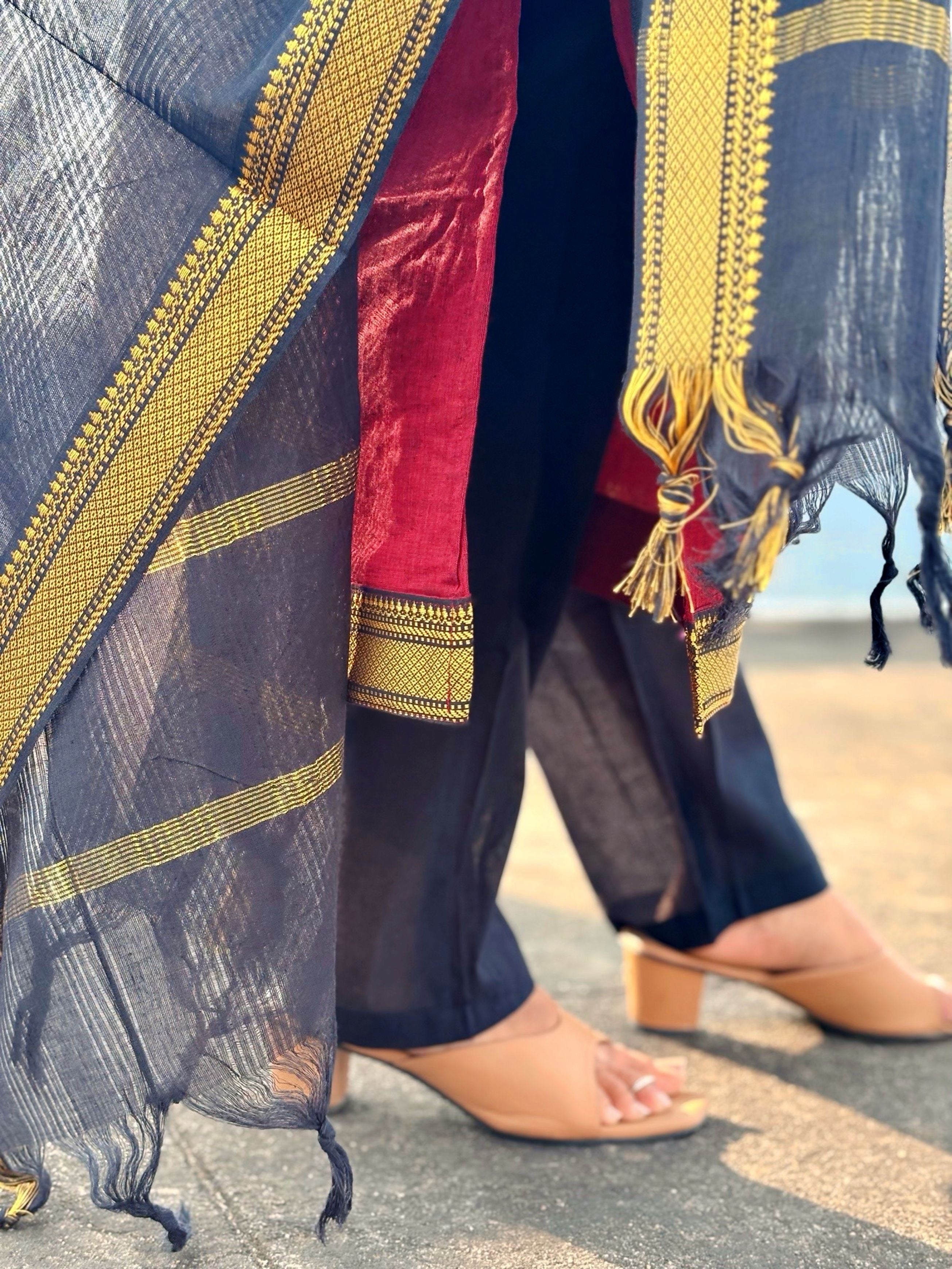 Vaidehi - Premium Mangalagiri Cotton Salwar set With full Lining - VID 1182