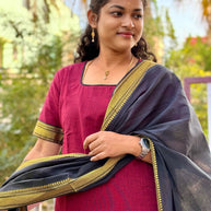 Vaidehi - Premium Mangalagiri Cotton Salwar set With full Lining - VID 1182