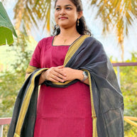 Vaidehi - Premium Mangalagiri Cotton Salwar set With full Lining - VID 1182