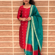 Premium Raw Silk Salwar Set with Lining & Silk Dupatta - RSK 1190