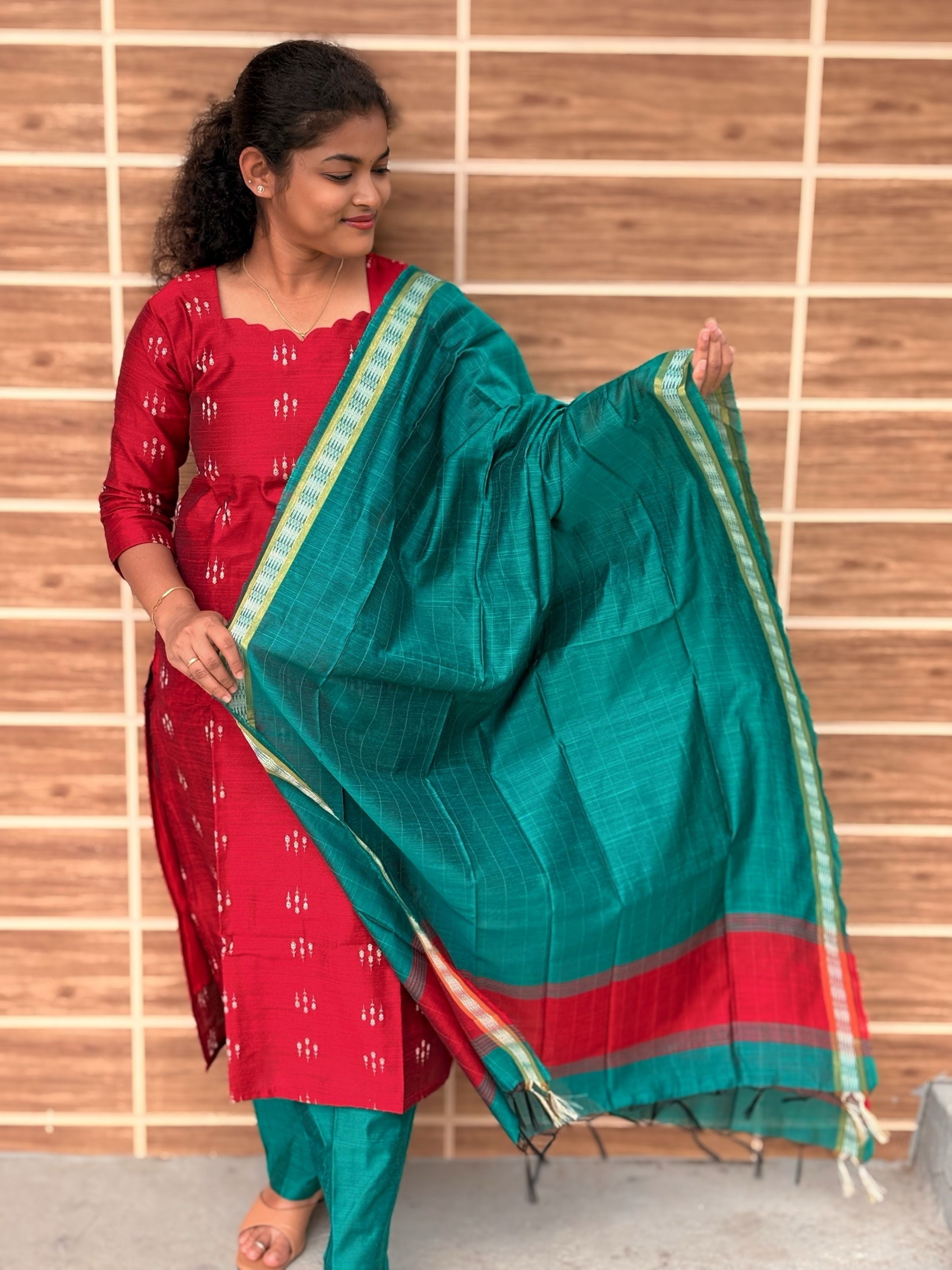 Premium Raw Silk Salwar Set with Lining & Silk Dupatta - RSK 1190