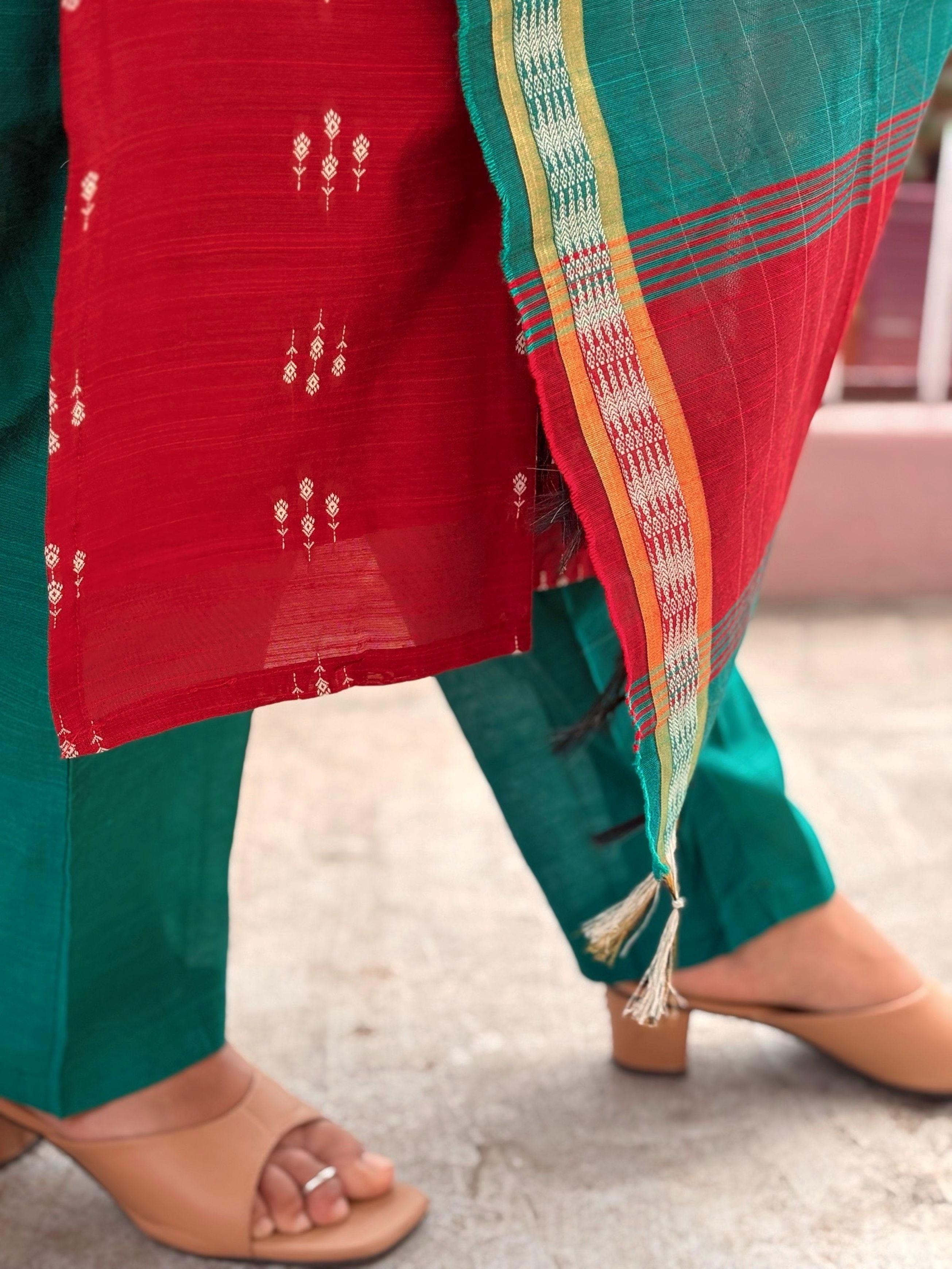 Premium Raw Silk Salwar Set with Lining & Silk Dupatta - RSK 1190