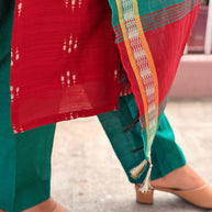 Premium Raw Silk Salwar Set with Lining & Silk Dupatta - RSK 1190