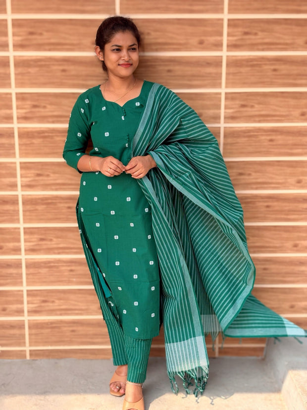 Mahima - Pure Handloom Cotton Salwar set With full Lining  - MHA 1187