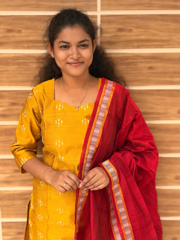 Premium Raw Silk Salwar Set with Lining & Silk Dupatta - RSK 1191