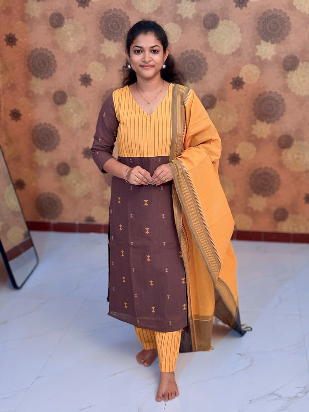 Mocha Mustard Salwar Suit
