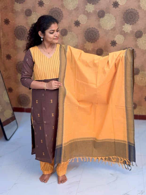 Mocha Mustard Salwar Suit